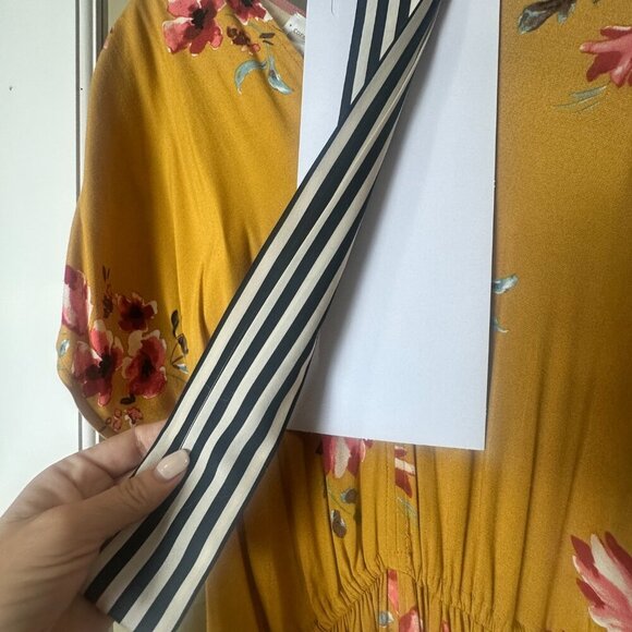 Anthropologie Corey Lynn Calter Floral Jumpsuit with Striped Belt Size Medium - Picture 7 of 13